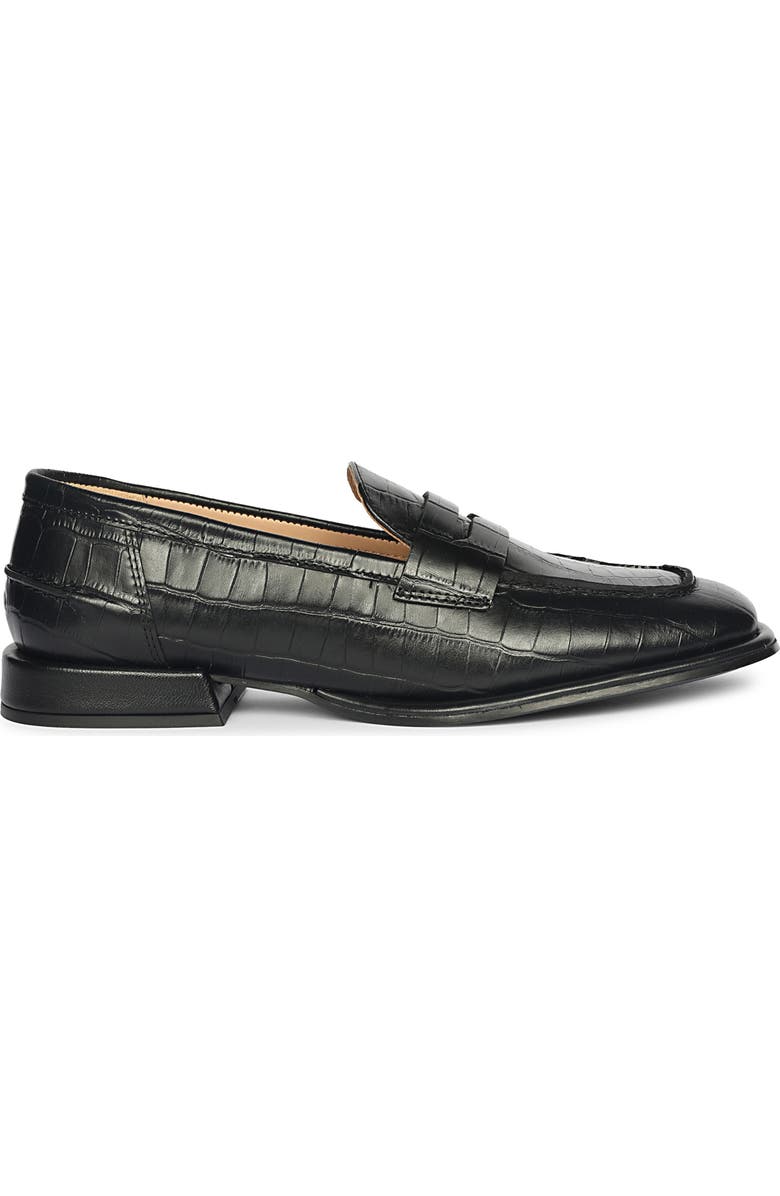 SAINT G Carla Croc Embossed Loafer, Alternate, color, Black