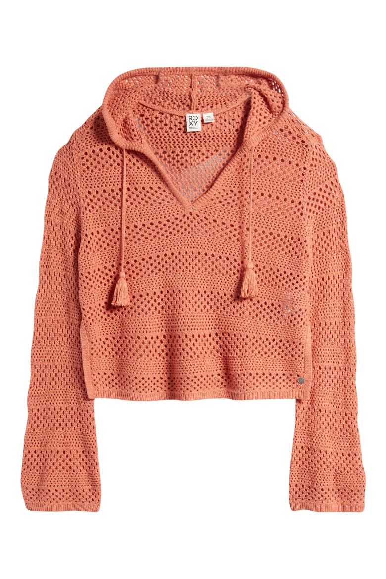 After Beach Break II Cover-Up Hoodie Sweater, Alternate, color, APRICOT BRANDY