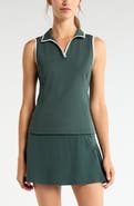 Zella Pace Piqué Knit Polo Tank