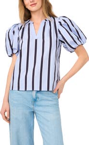 Vince Camuto Stripe Puff Sleeve Top