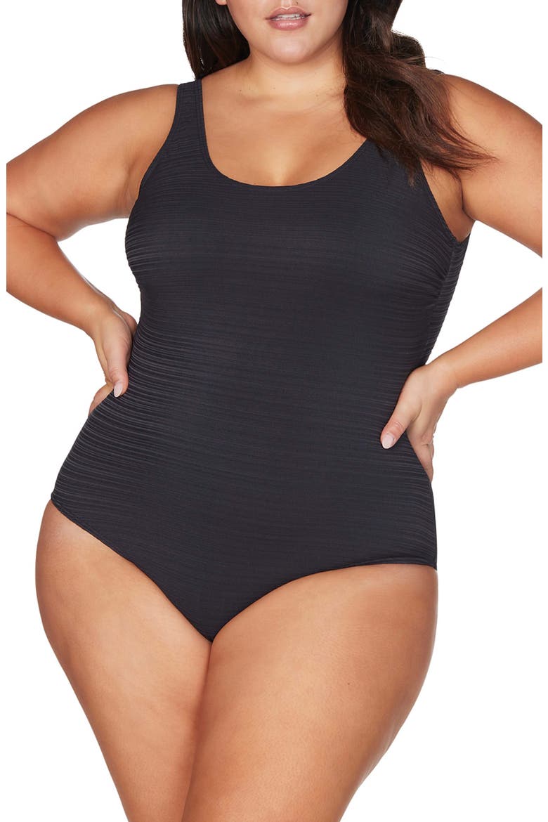 Aria Renior One-Piece Swimsuit, Main, color, BLACK