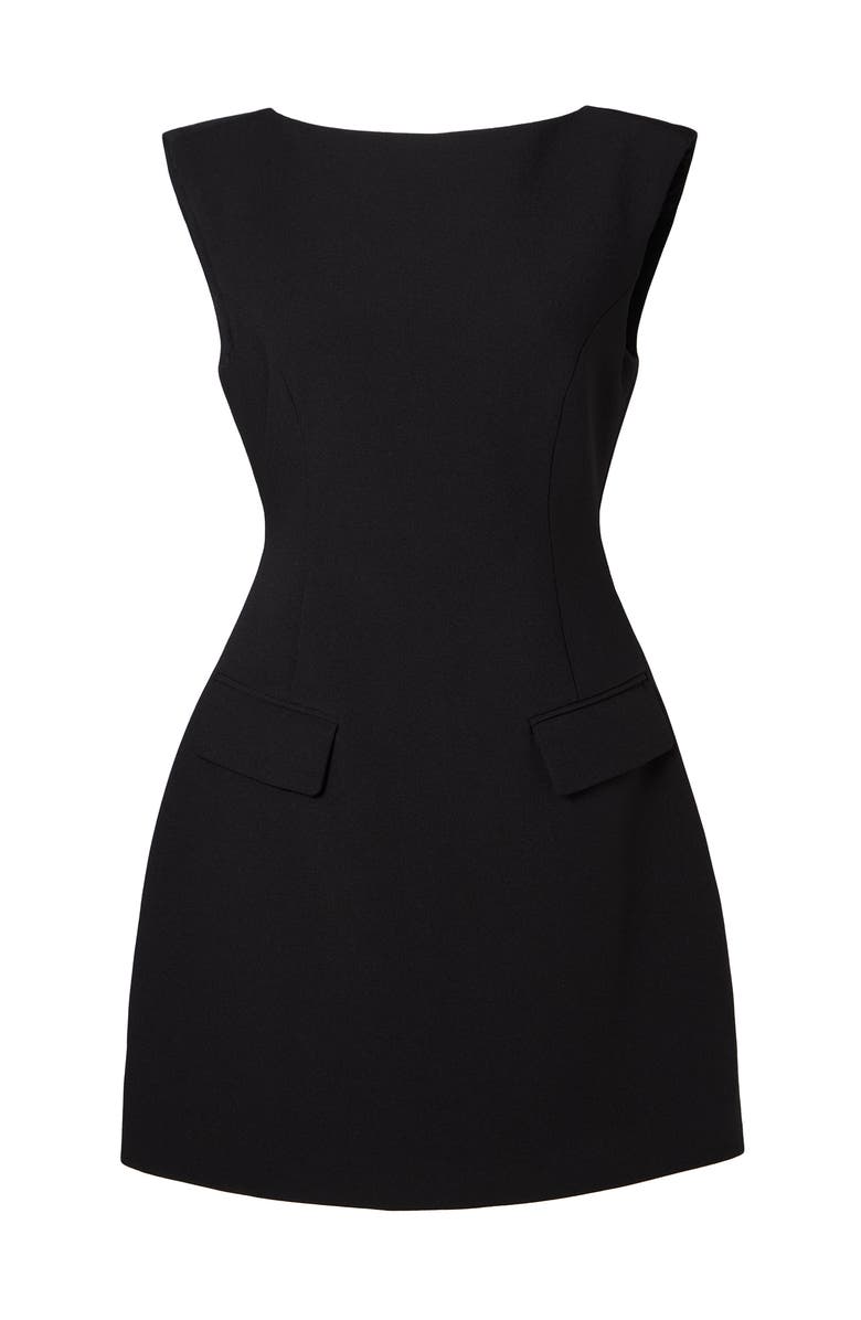 Malina Adelina High Neck Mini Dress, Alternate, color, Black