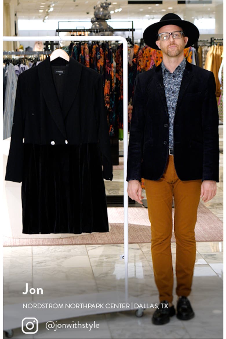 Laura Velvet Contrast Long Sleeve Blazer Dress video