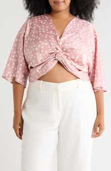 Polka Dot Front Twist Top