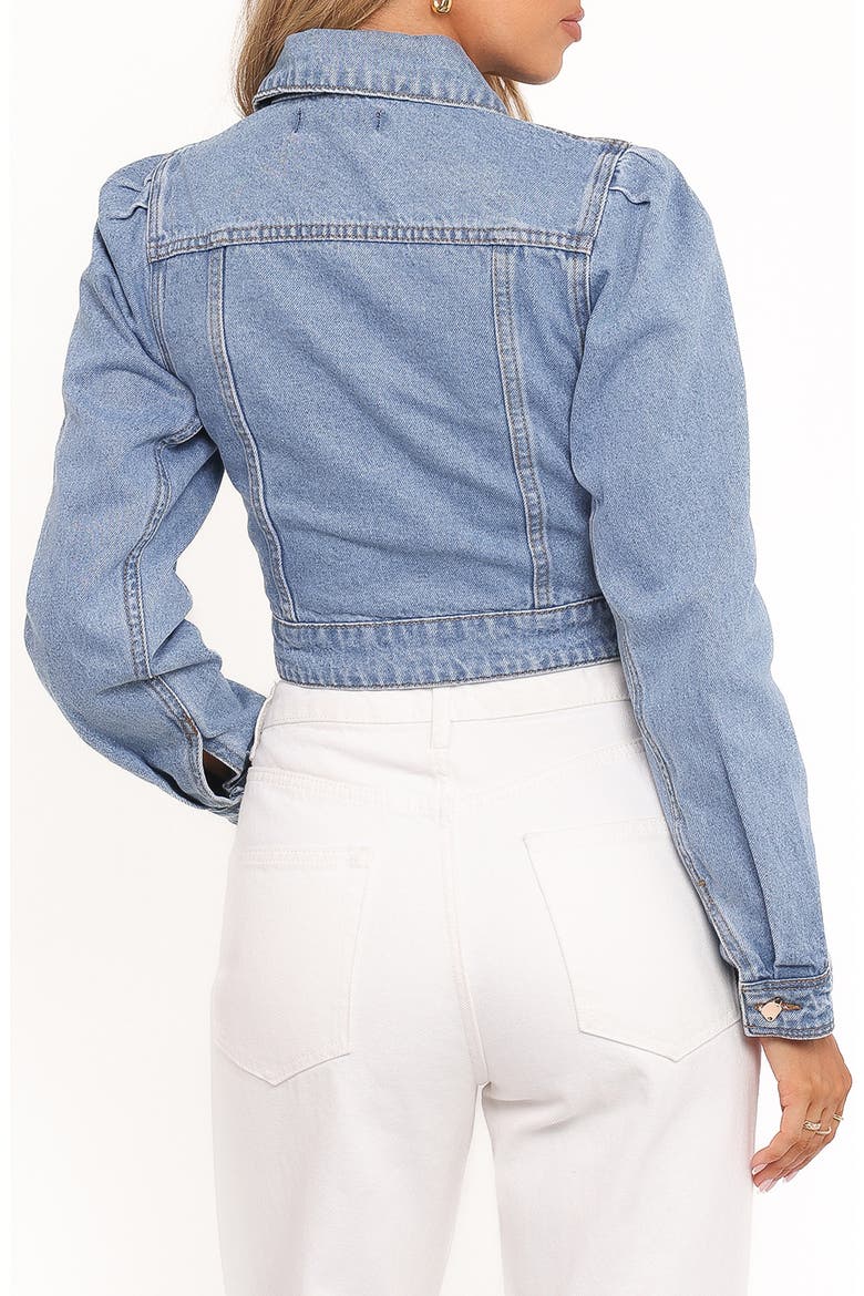 Faun Denim Crop Jacket, Alternate, color, MID BLUE