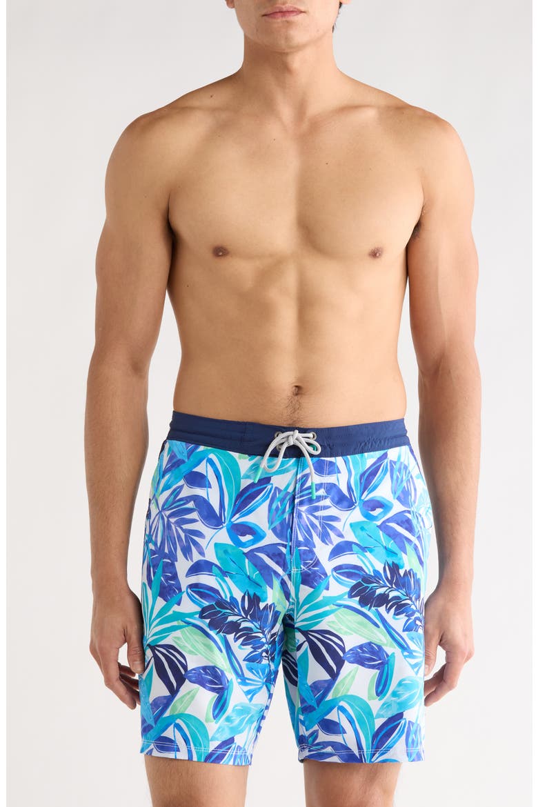 Baja Marina Board Shorts, Main, color, BEACH GLASS BLUE