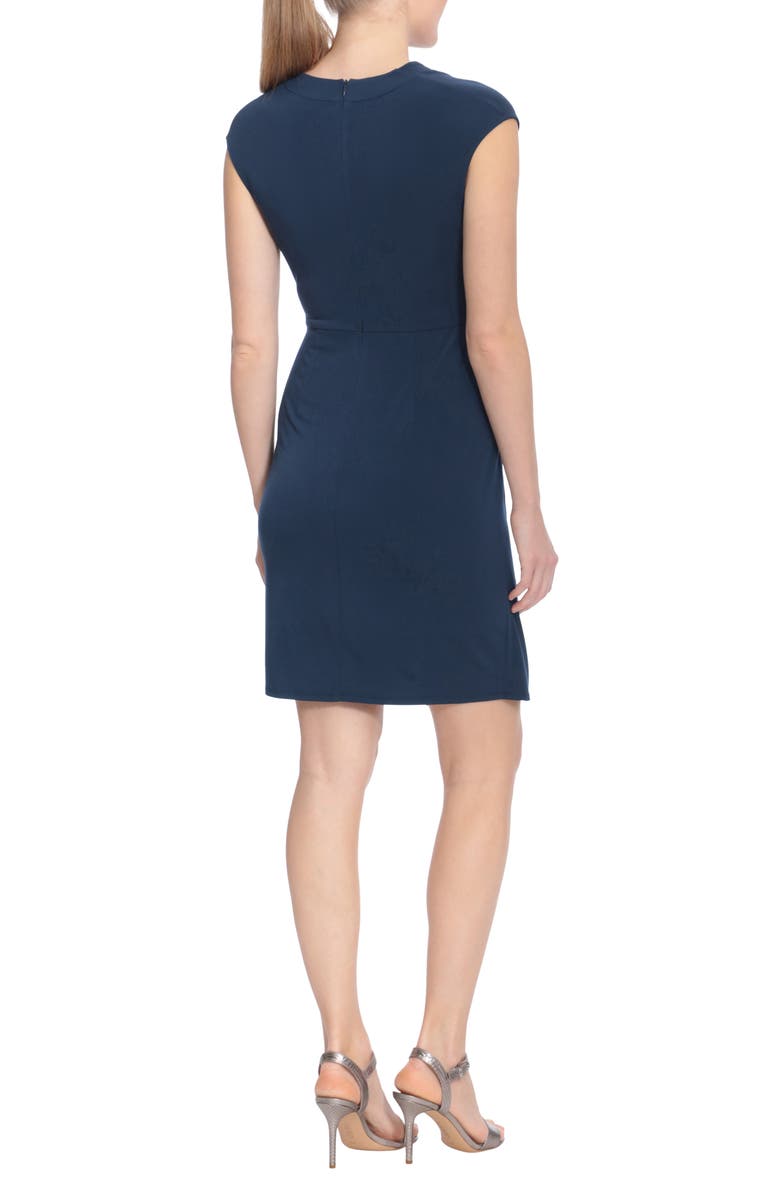 London Times Cowl Neck Side Twist Jersey Dress, Alternate, color,