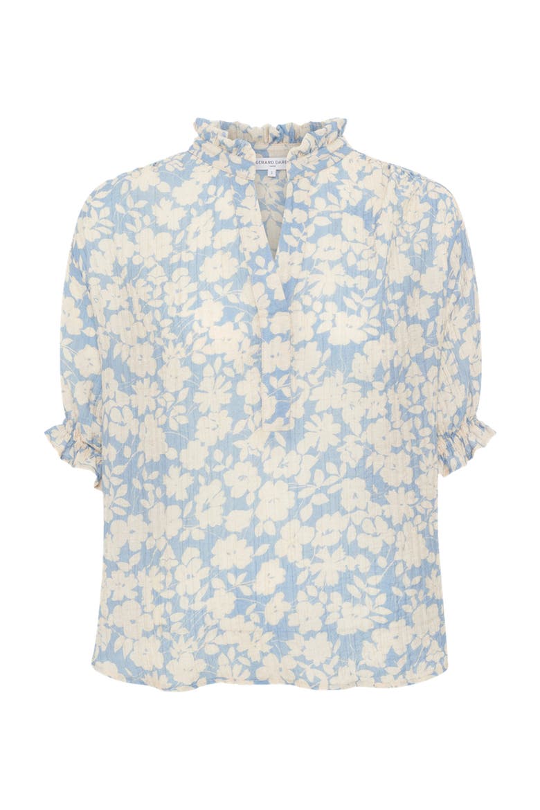 Cephise Floral Print Blouse, Alternate, color, Sky Blue