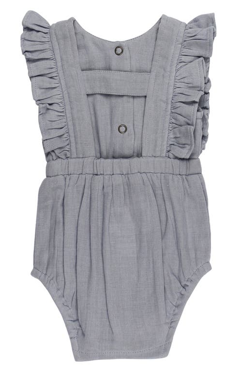 L'ovedbaby Ruffle Organic Cotton Gauze Romper In Blueberry
