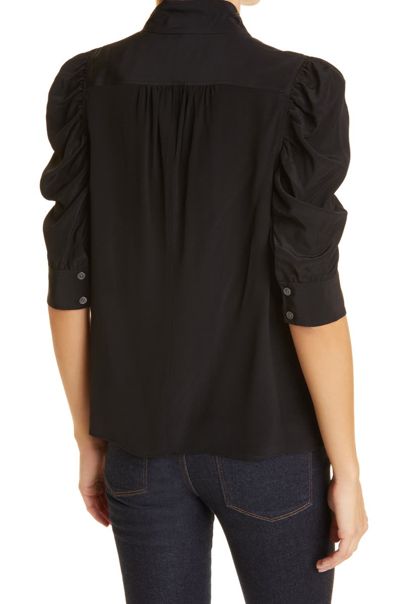 FRAME Gillian Puff Sleeve Silk Blouse, Alternate, color, 