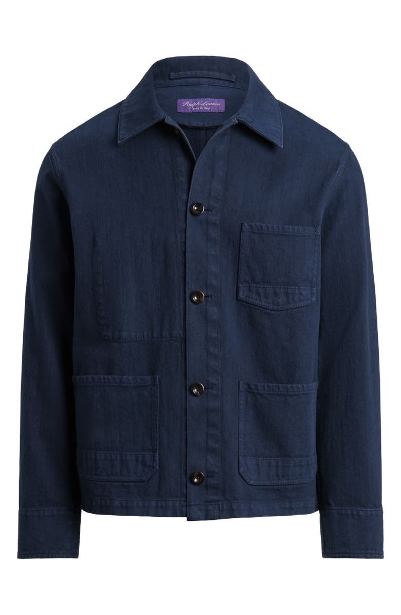 Ralph Lauren Purple Label Cotton Herringbone Button-Up Chore Coat, Alternate, color, 