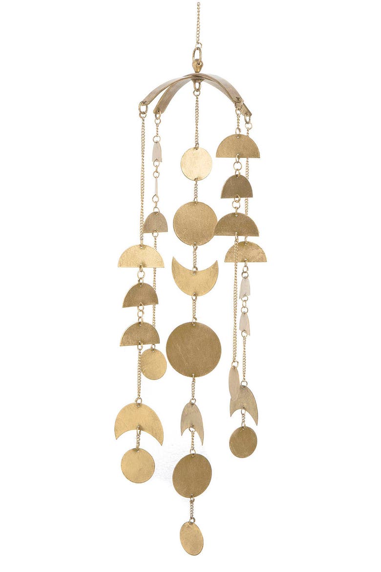 Luna Moon Phase Ceiling Hanging Décor, Main, color, COPPER