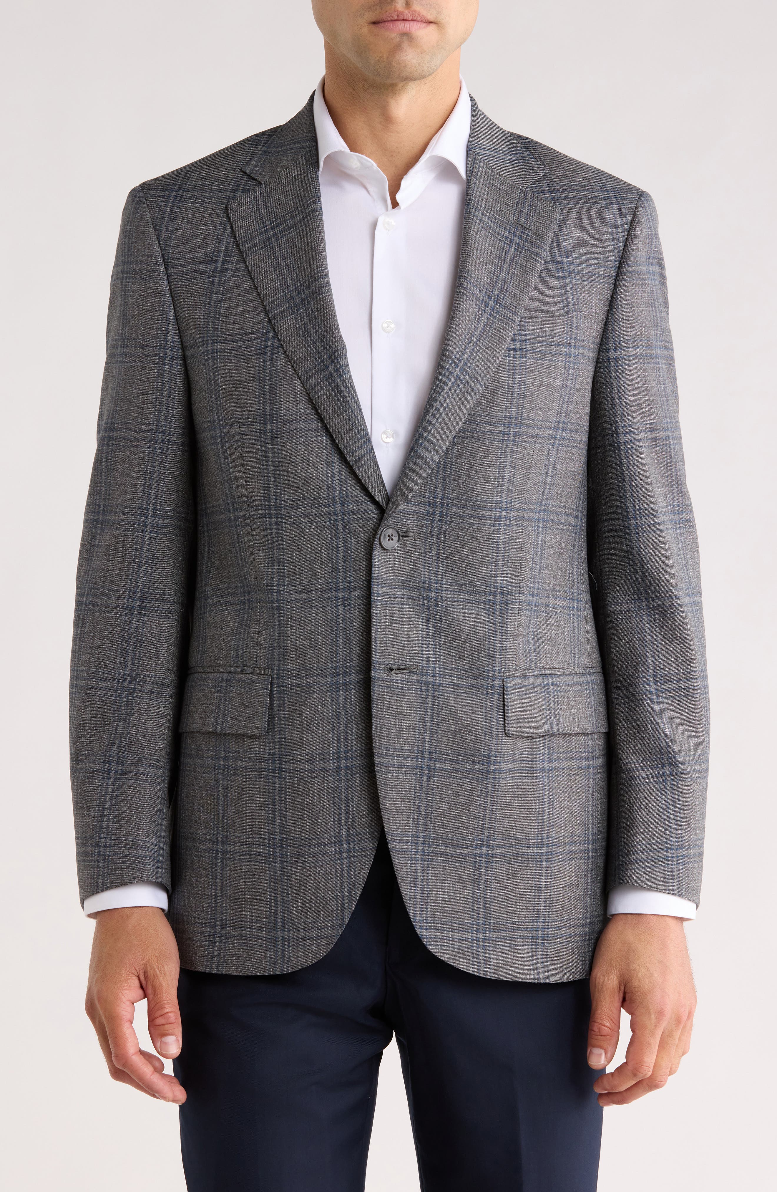 Peter Millar Flynn Classic Fit Plaid Wool Sport Coat