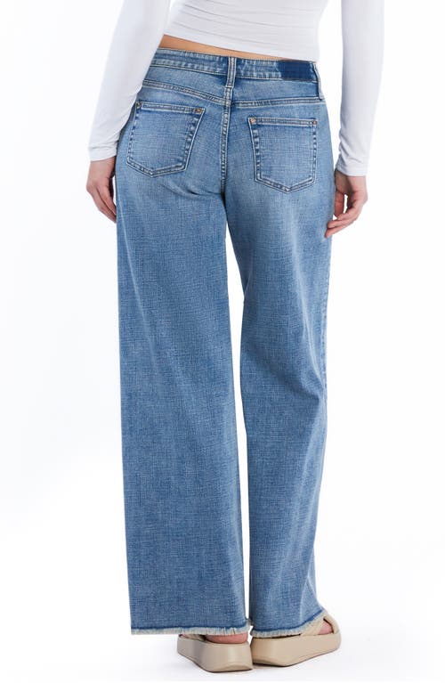 Hint Of Blu Mighty High Waist Wide Leg Jeans In Field Blue