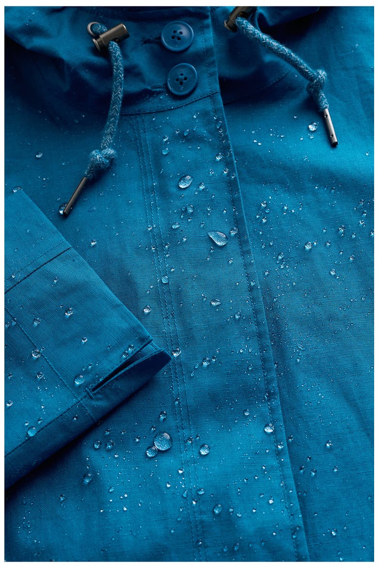 Seafaring Waterproof Linen & Cotton Hooded Coat, Alternate, color, SHORE
