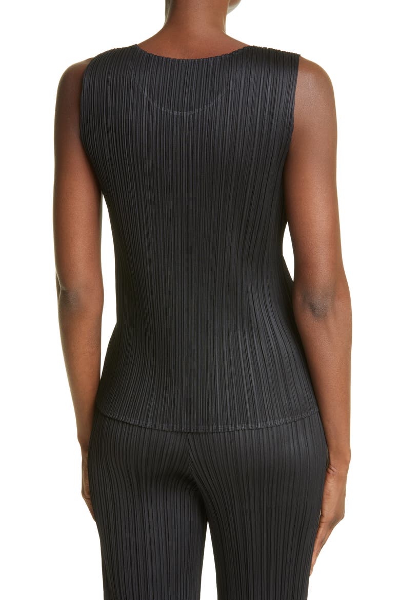 Basics Pleated Sleeveless Top, Alternate, color, BLACK