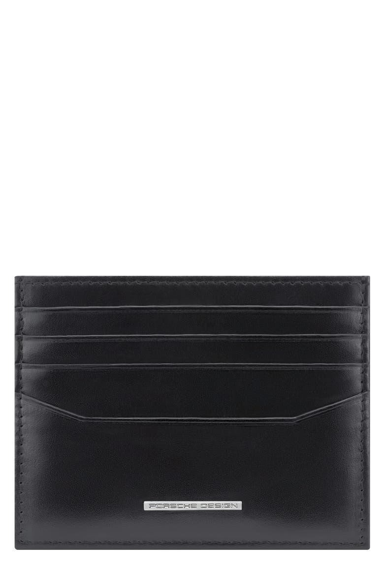 Roadster Classic Leather Card Case, Main, color, BLACK