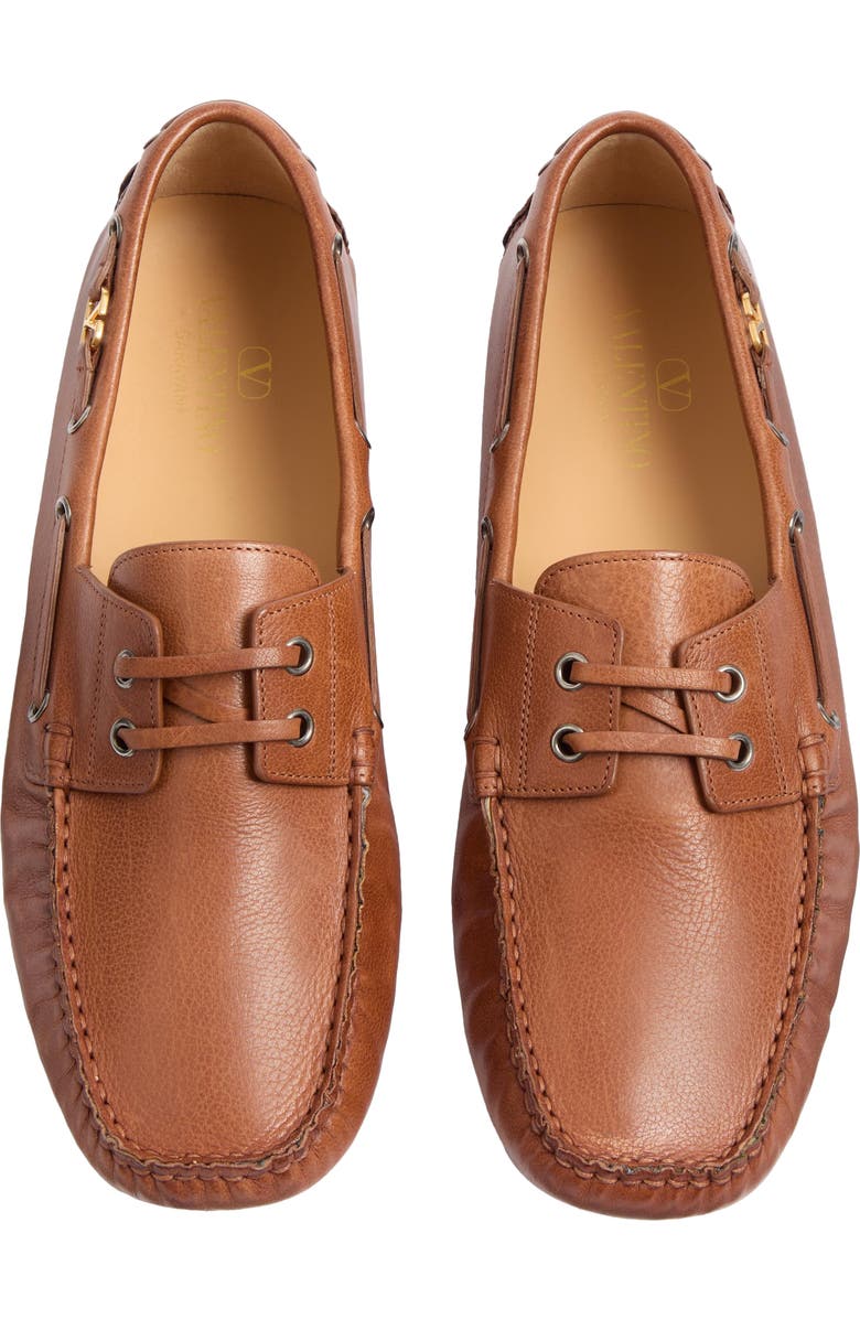 Valentino Garavani VLOGO Signature Driving Shoe, Alternate, color, Tobacco