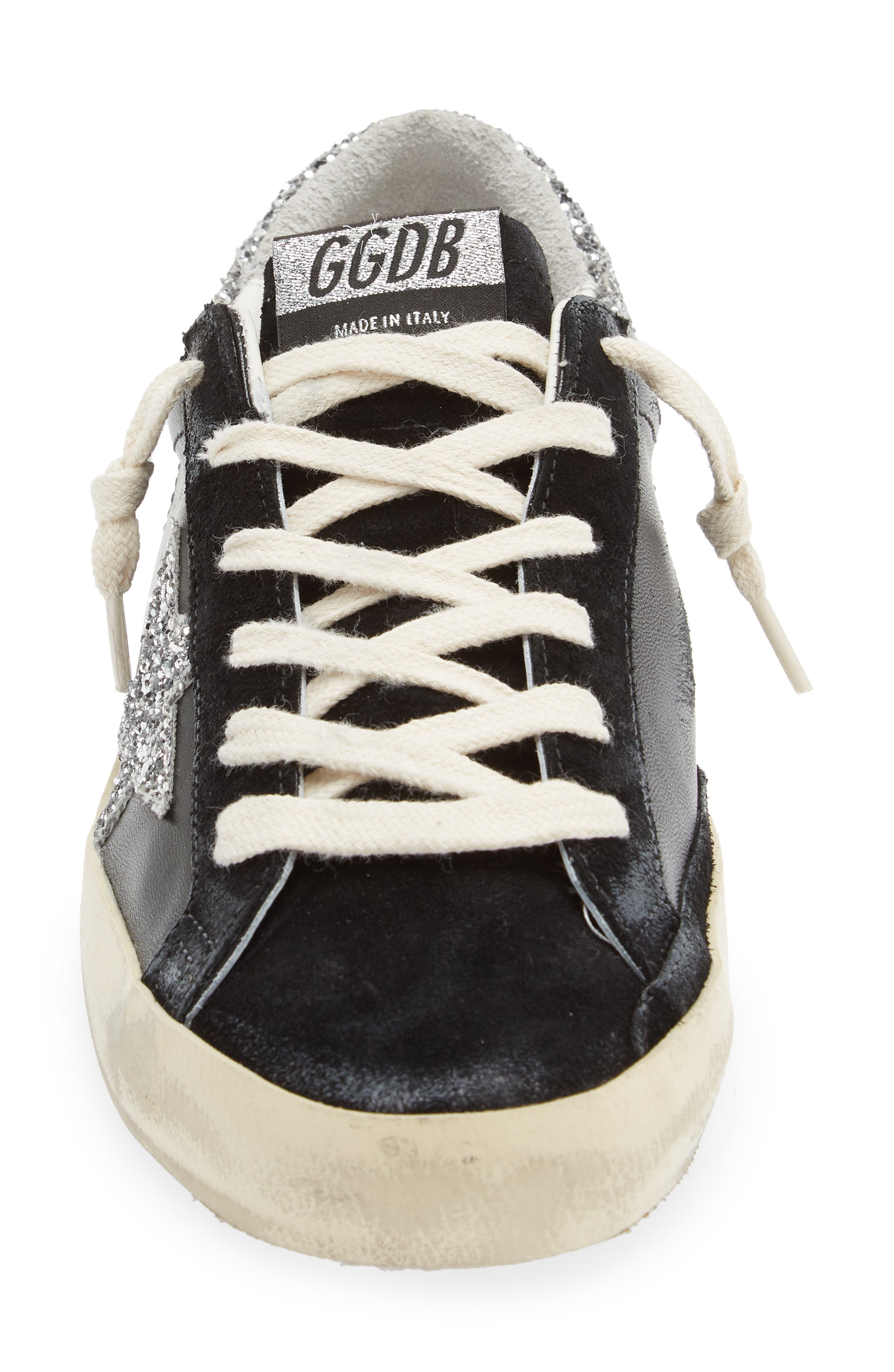 Golden Goose Super-Star Low Top Sneaker, Alternate, color, Black/ Silver/ Cream