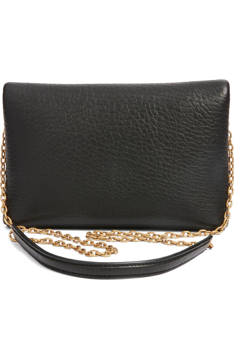 Saint Laurent Small Leather Crossbody Bag, Alternate, color, Noir