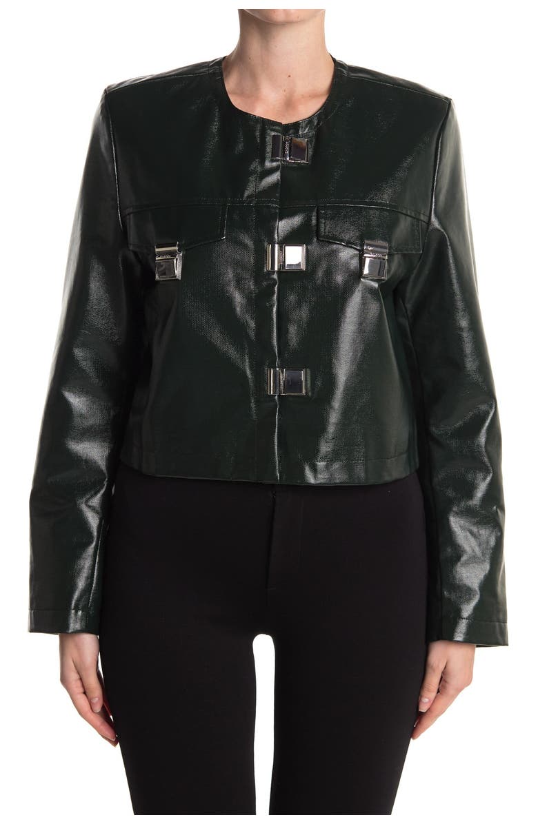 Rodebjer Reza Faux Leather Crop Jacket, Alternate, color, 