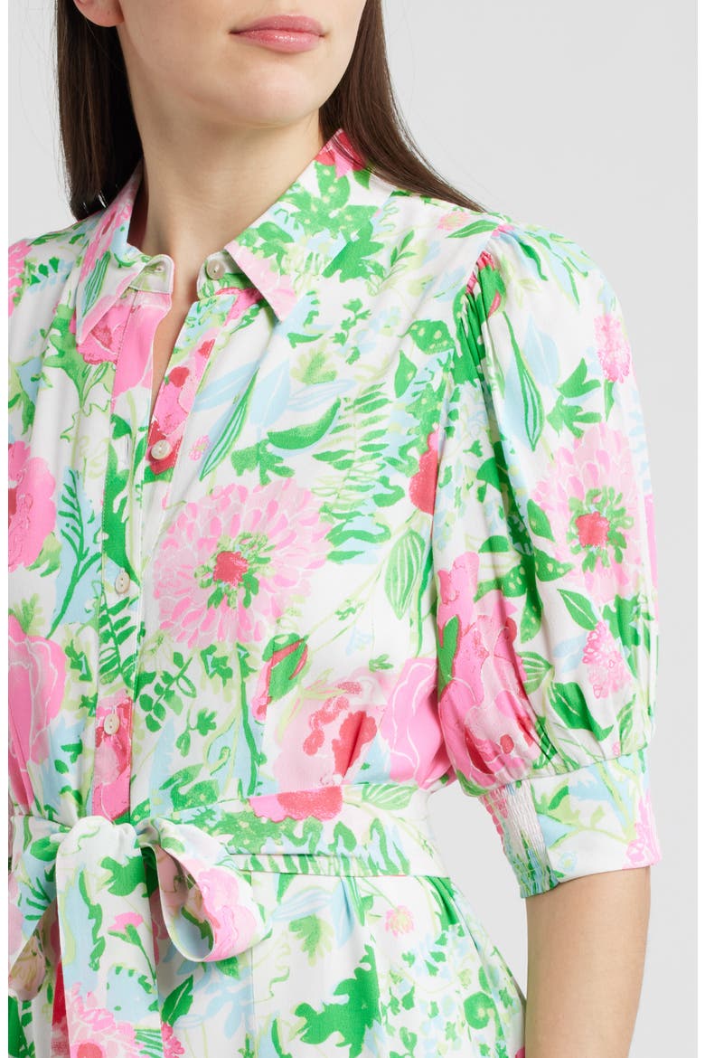 Larkyn Floral Elbow Sleeve Shirtdress, Alternate, color, MULTI POPPY PARTY