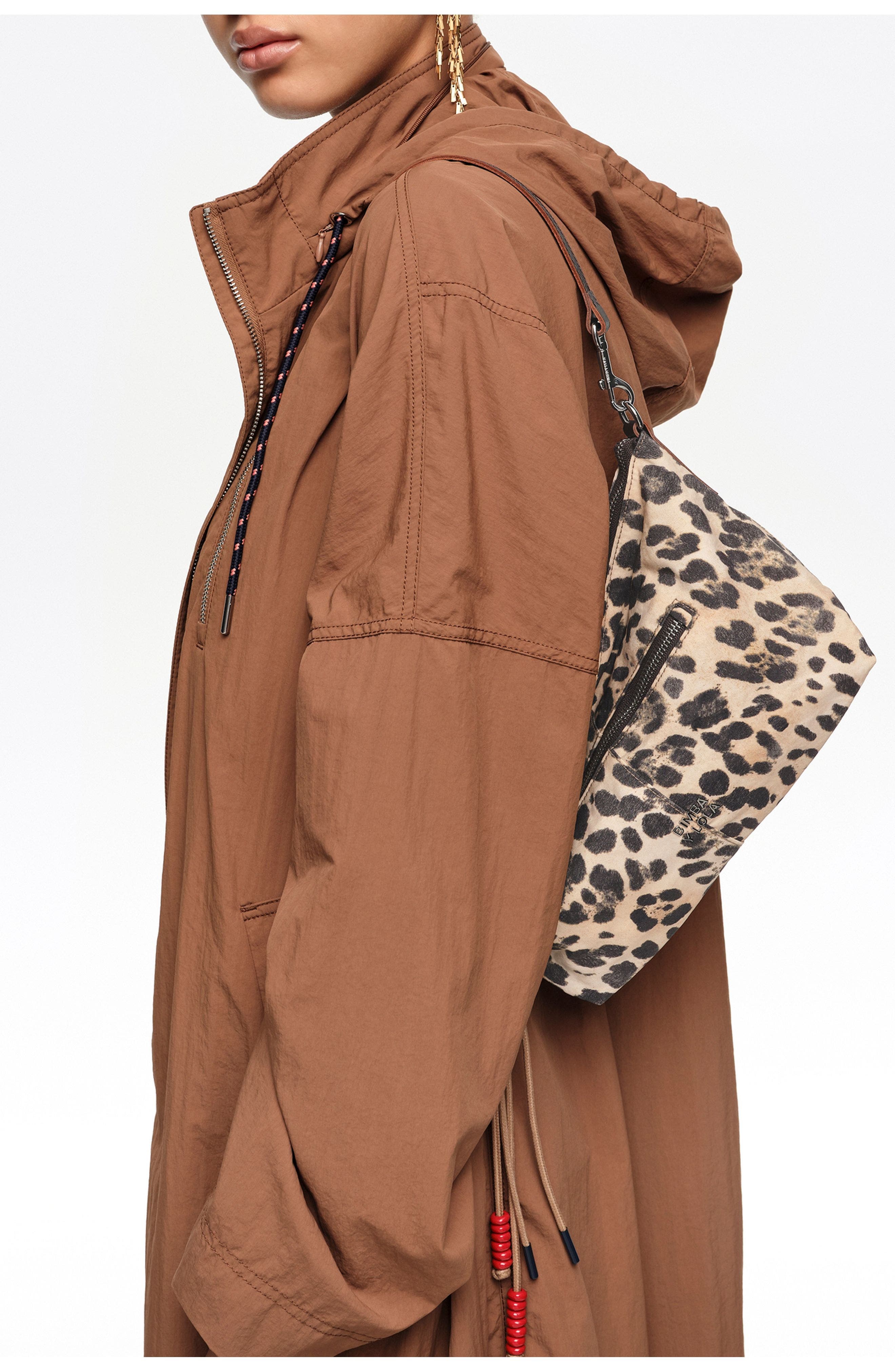 Bimba y Lola Leopard Trapecio Bag, Alternate, color, Leopard Natural