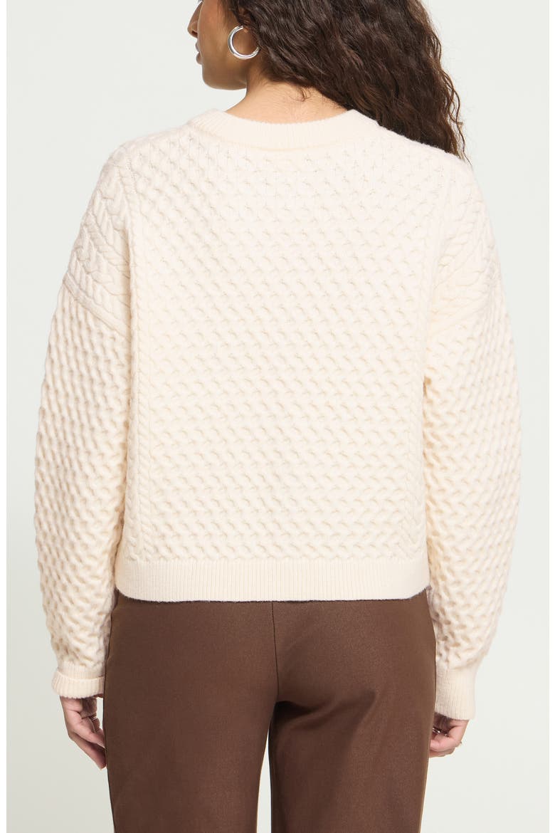 Ihdamina Cable Knit Cardigan, Alternate, color, BIRCH