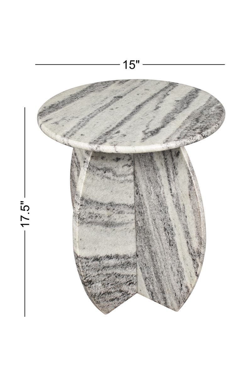 JONATHAN Y Venus 17.5" Contemporary Natural Marble Handmade X-Shaped End Table, Alternate, color, Gray/Black