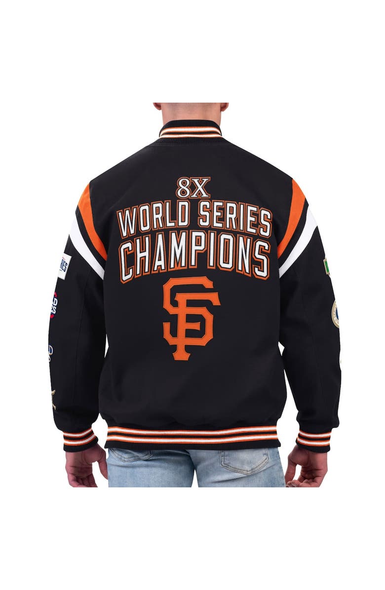 G-III SPORTS BY CARL BANKS Men's G-III Sports by Carl Banks Black San Francisco Giants Quick Full-Snap Varsity Jacket, Alternate, color, 