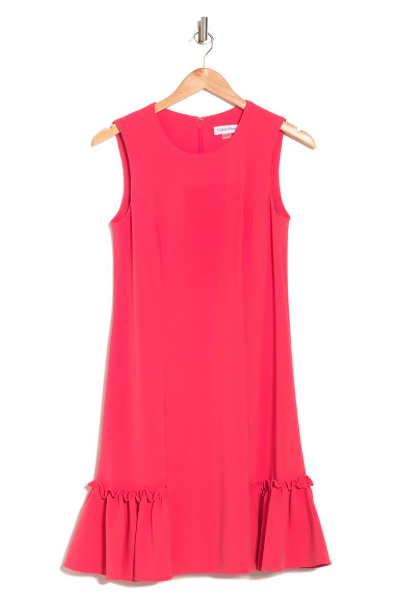Scoop Neck Sleeveless Ruffle Hem A-Line Dress, Alternate, color, WATERMELON