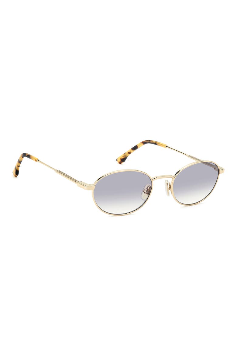 50mm Oval Sunglasses, Alternate, color, GOLD HAVANA/ BLUE SF ANTIREF