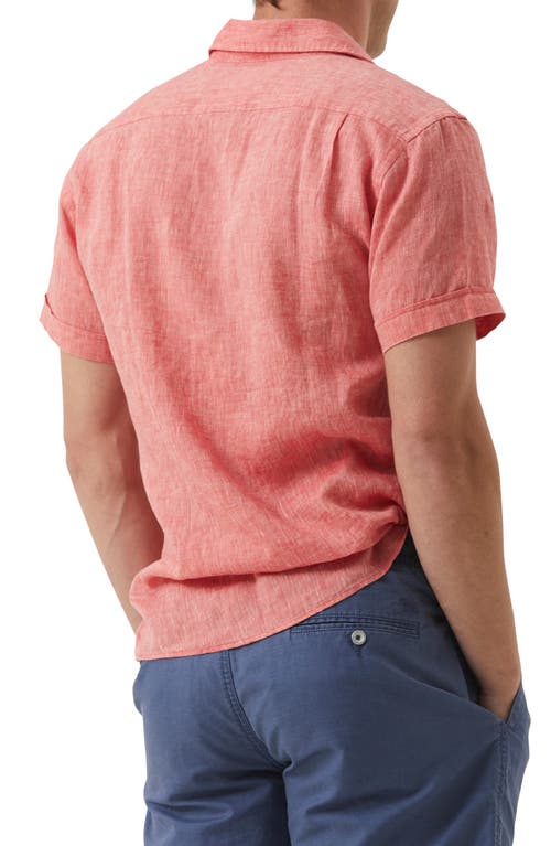 Rodd & Gunn Ellerslie Linen Textured Classic Fit Button-up Shirt In Crimson