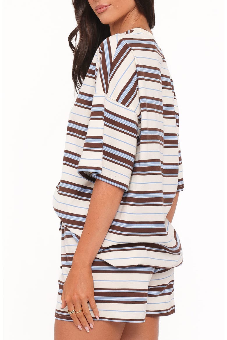 Hellen 2-Piece Striped Shorts Set, Alternate, color, BROWN MULTI STRIPE