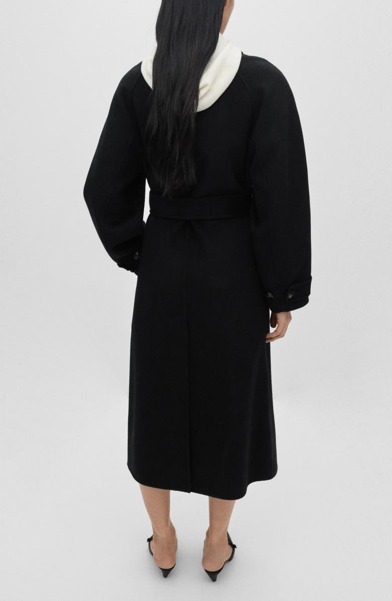 MANGO Belted Wool Blend Coat, Alternate, color,