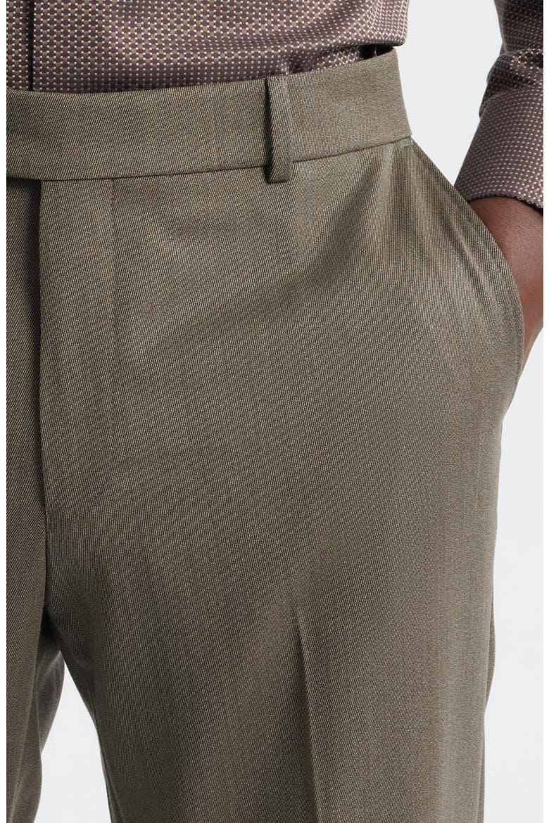 Covert Flat Front Wool Twill Dress Pants, Alternate, color, BROWN