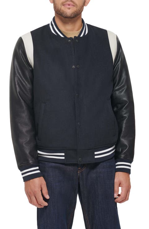 Water Resistant Letterman Bomber Jacket