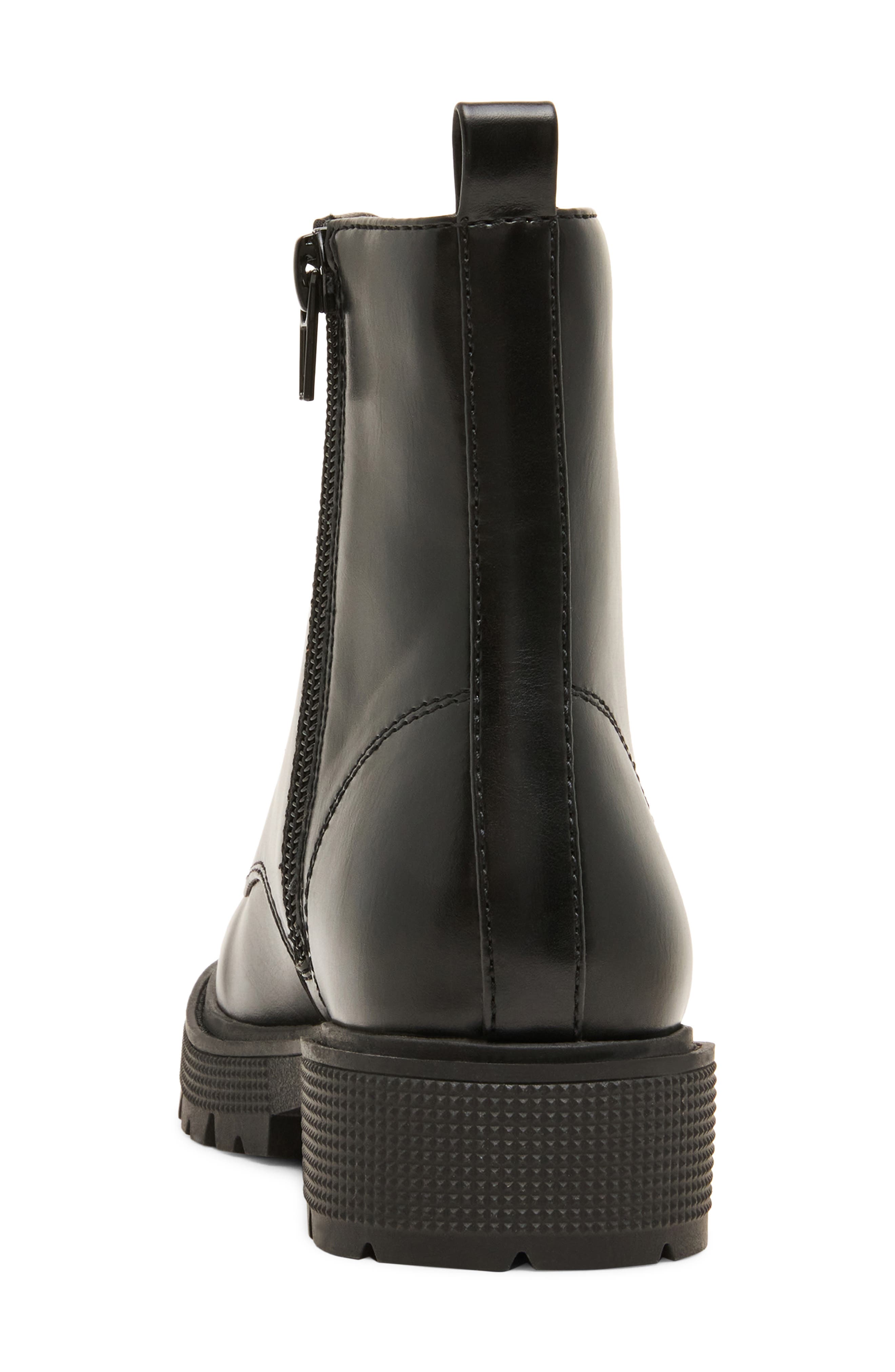 Kids' Jrolly Faux Leather Combat Boot, Alternate, color, BLACK