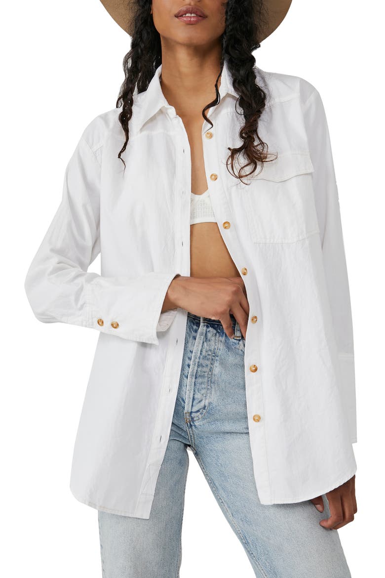 Machester Cotton Button-Down Shirt, Main, color, WHITE COMBO