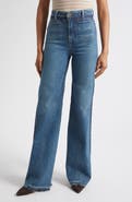 Veronica Beard Crosbie Colorblock High Waist Wide Leg Jeans