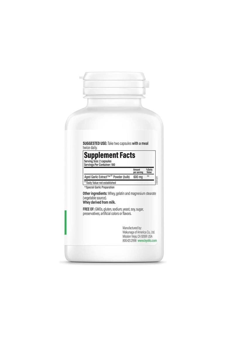 Aged Garlic Extract Formula 100, Cardiovascular Health, 200 ct capsules., Alternate, color, None