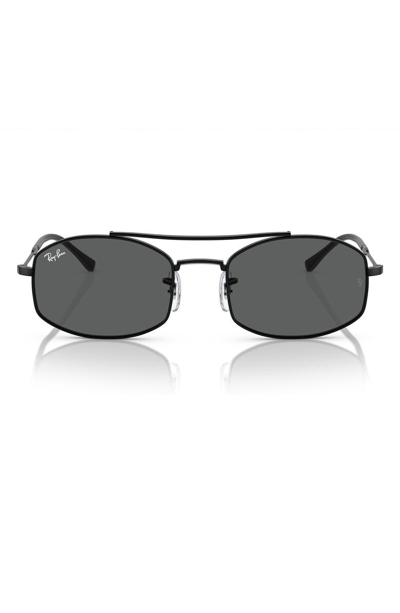 Ray-Ban 54mm Oval Sunglasses, Main, color, Black