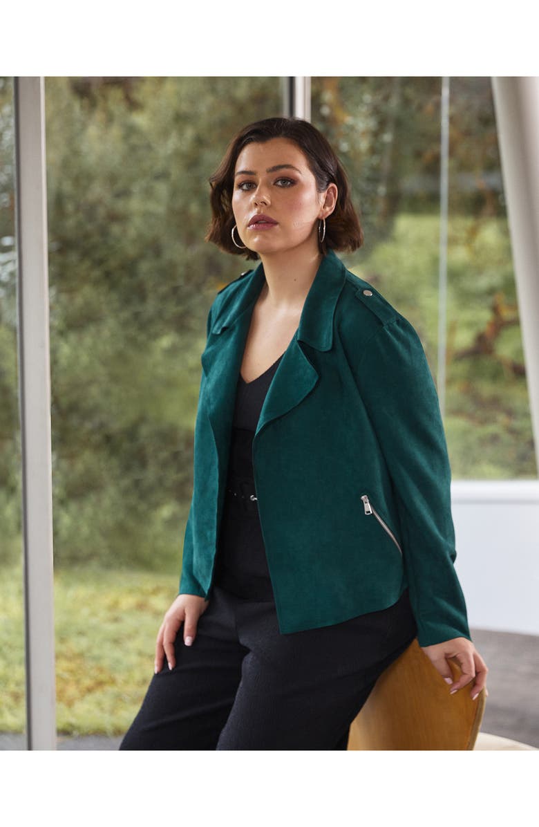 Estelle San Diego Faux Suede Biker Jacket, Alternate, color,