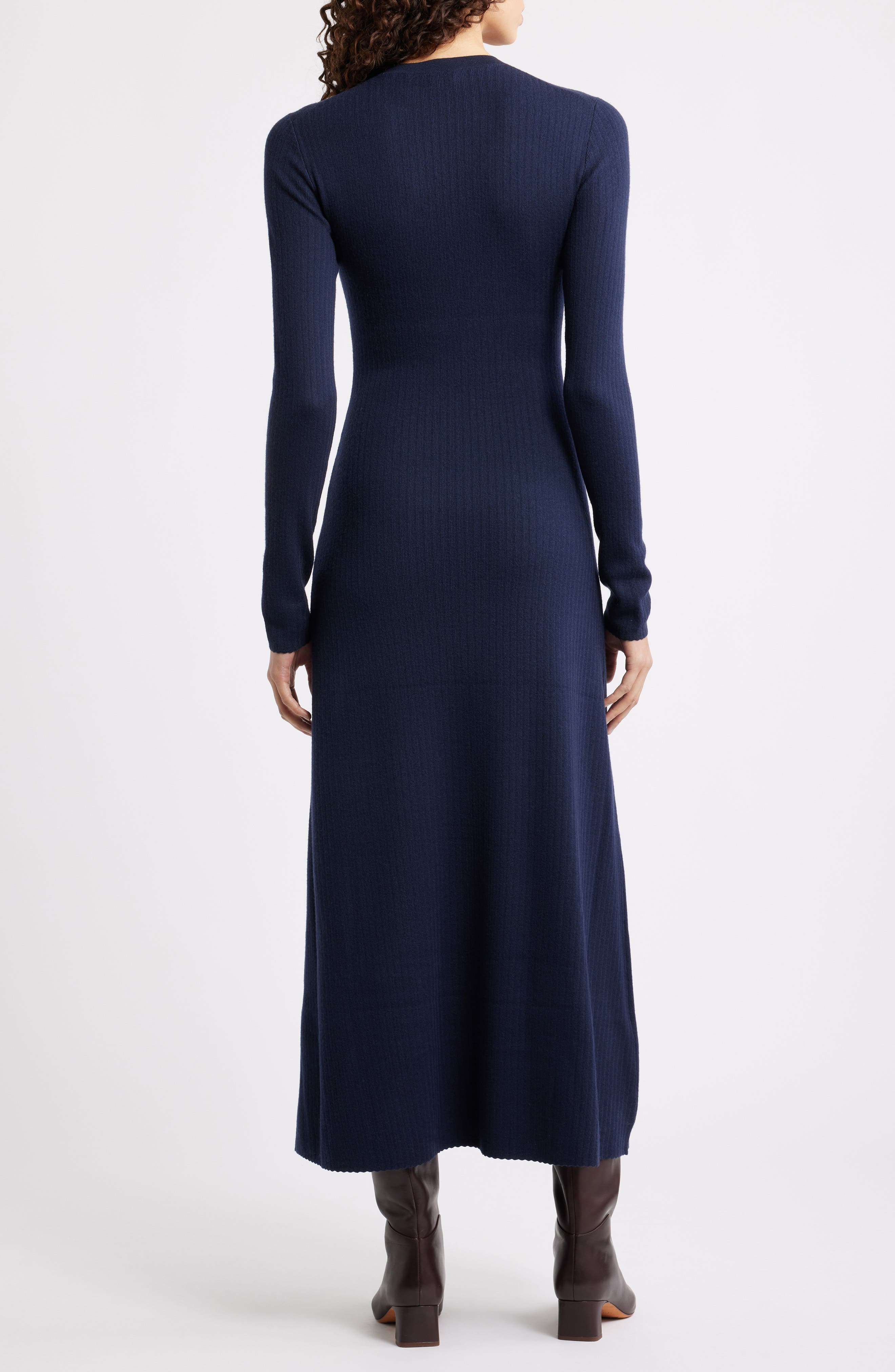 Regal Long Sleeve Rib Maxi Dress - image 2