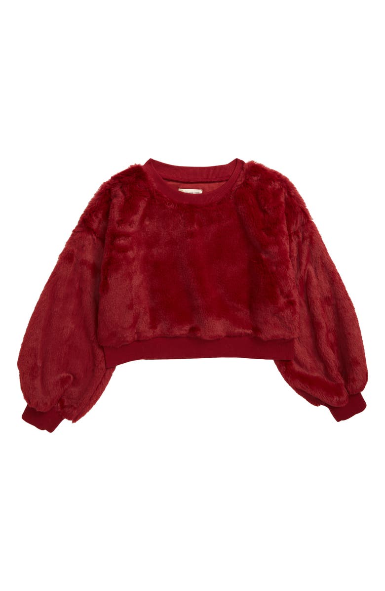 Tucker + Tate Faux Fur Sweatshirt, Main, color, 