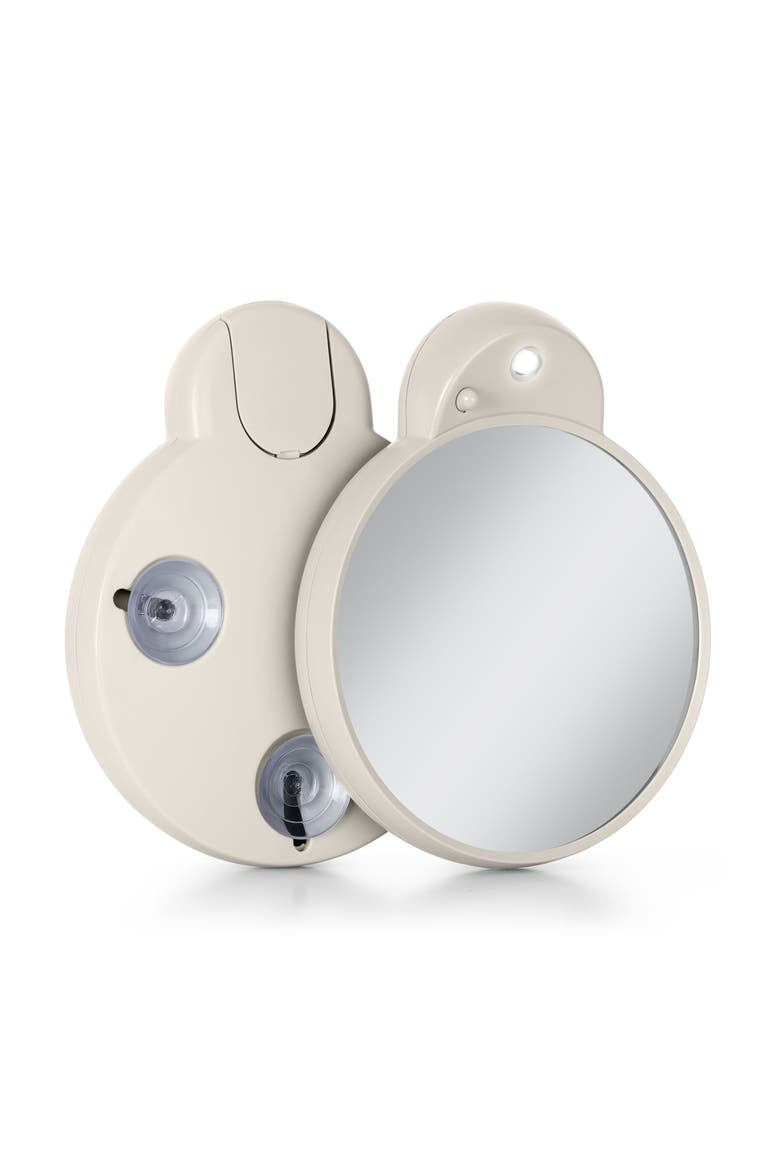 Lighted Compact Mirror with 10X Magnification & Retractable Suction Cups, Main, color, Neutral