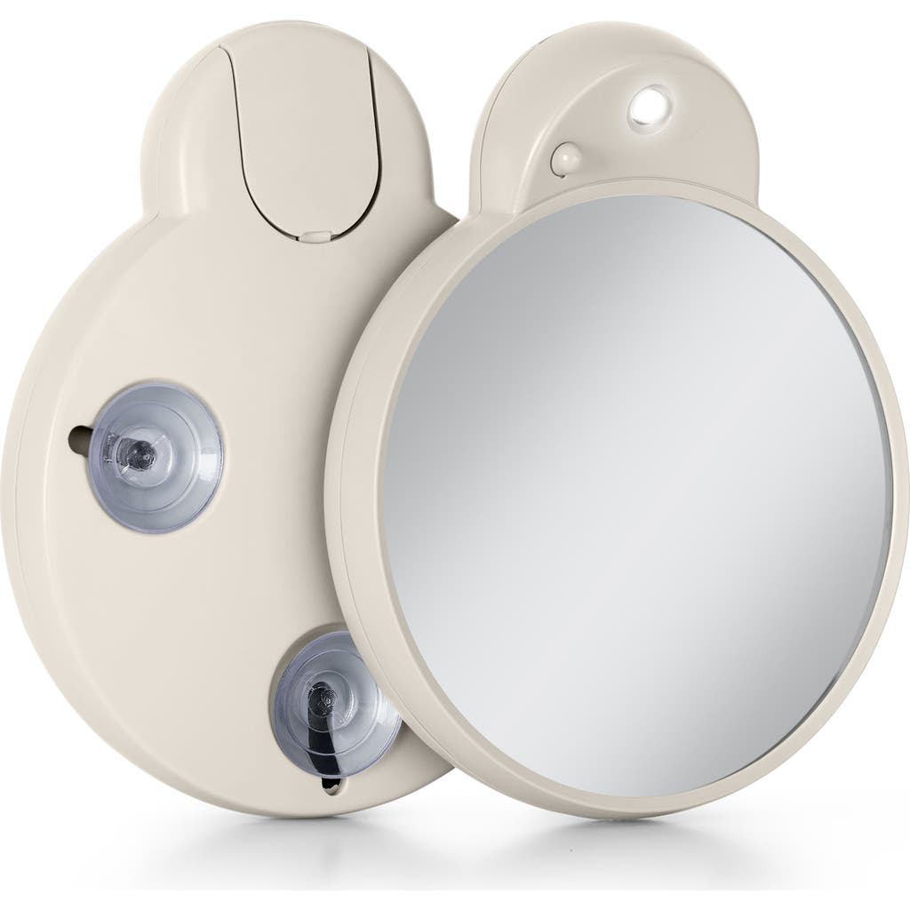 Zadro Lighted Compact Mirror With 10x Magnification & Retractable Suction Cups In Neutral