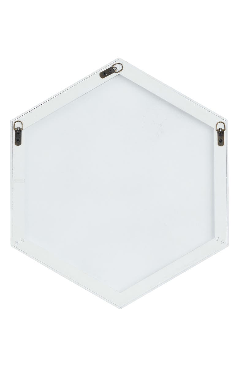 VIVIAN LUNE HOME White Wood Hexagon Wall Mirror, Alternate, color,