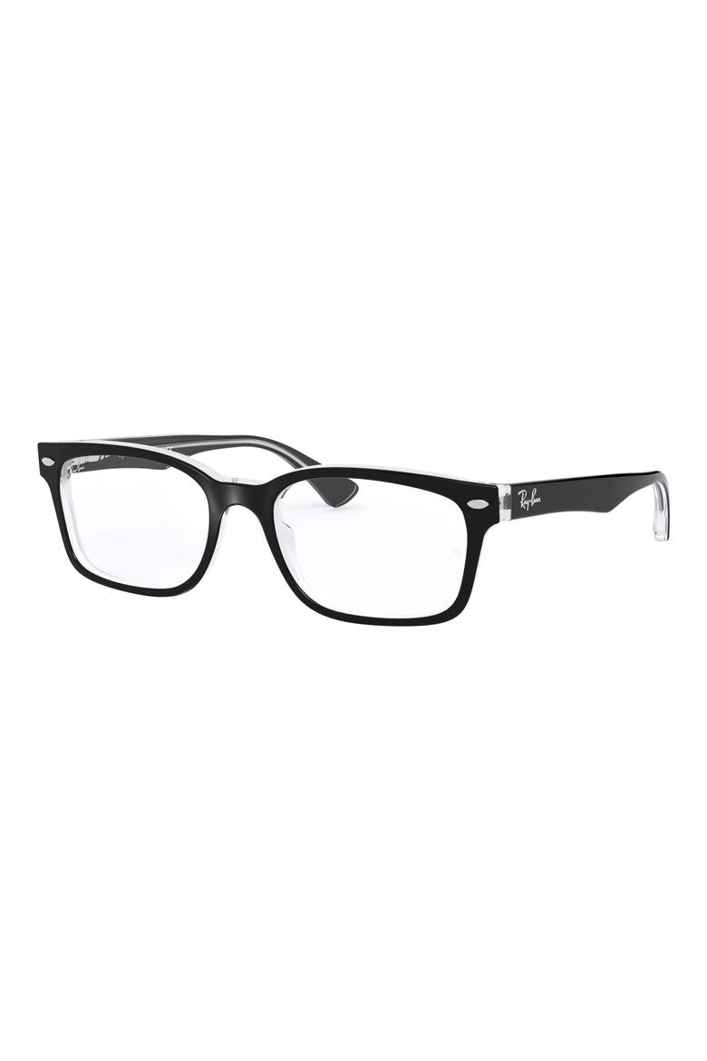 51mm Square Optical Glasses, Alternate, color, BLACK