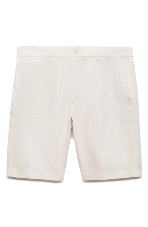 Mango Slim Fit Linen Bermuda Shorts In Gray